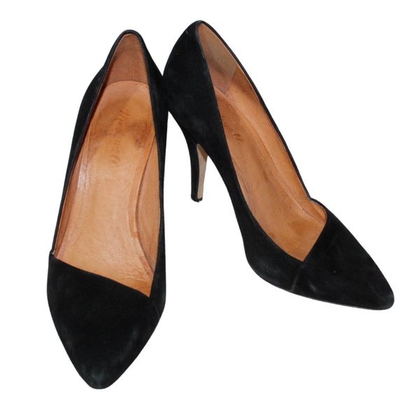 Madewell Shoes - Madewell Mira womens heels size 9 black suede pointed toe cushioned classic